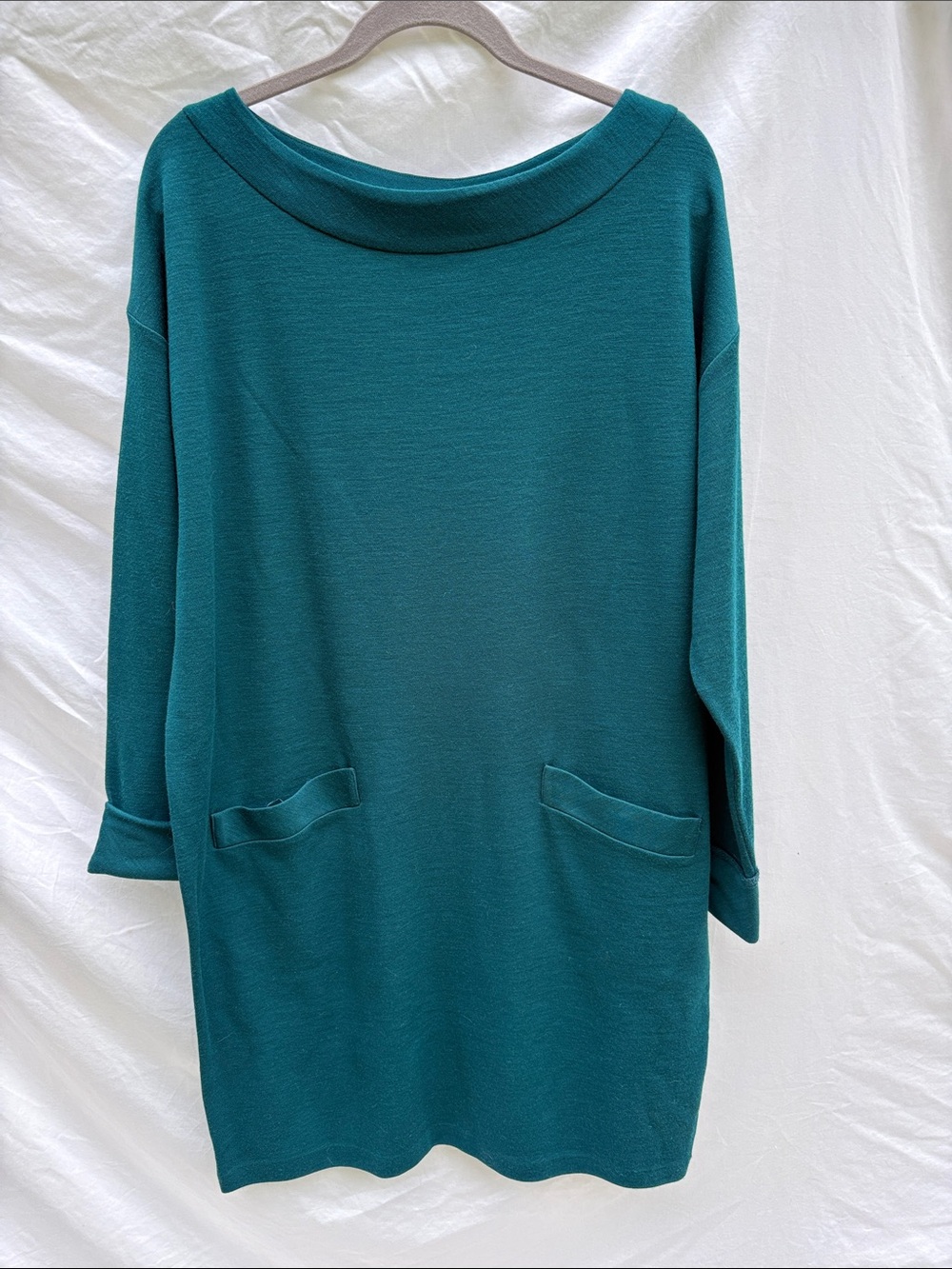 Liz Claiborne Teal Shift Midi Dress with Pockets
